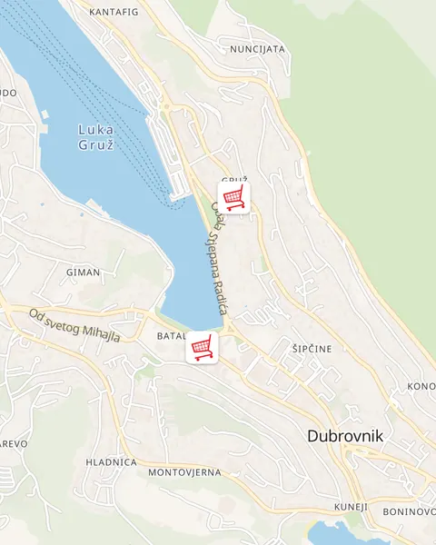 Karta trgovina Ribola u Dubrovniku