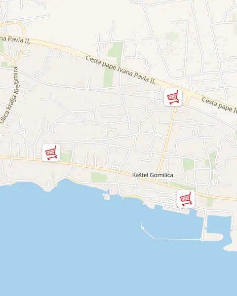 Karta trgovina Ribola u Kaštel Gomilici