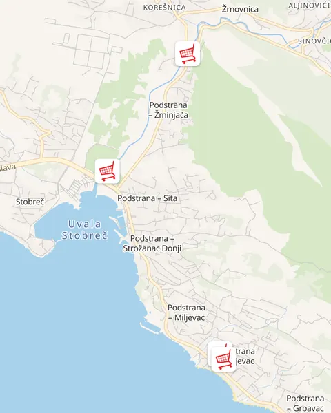 Karta trgovina Ribola u Podstrani