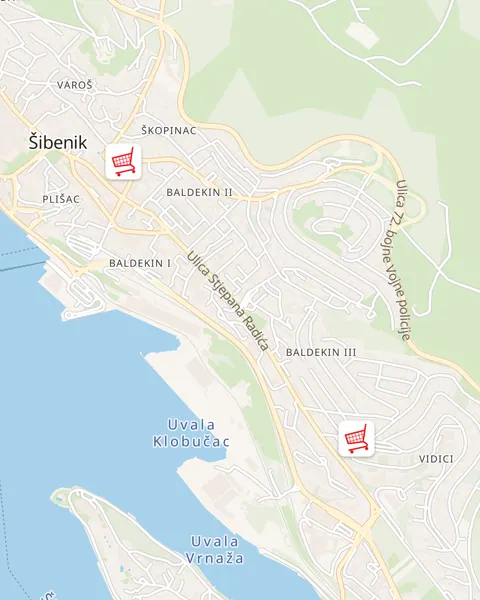 Karta trgovina Ribola u Šibeniku