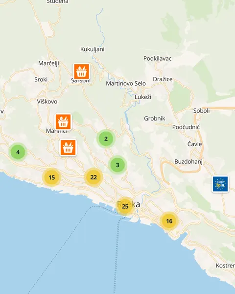 Karta trgovina u Rijeci