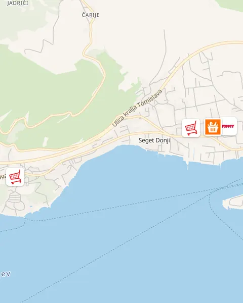 Karta trgovina u Seget Donji