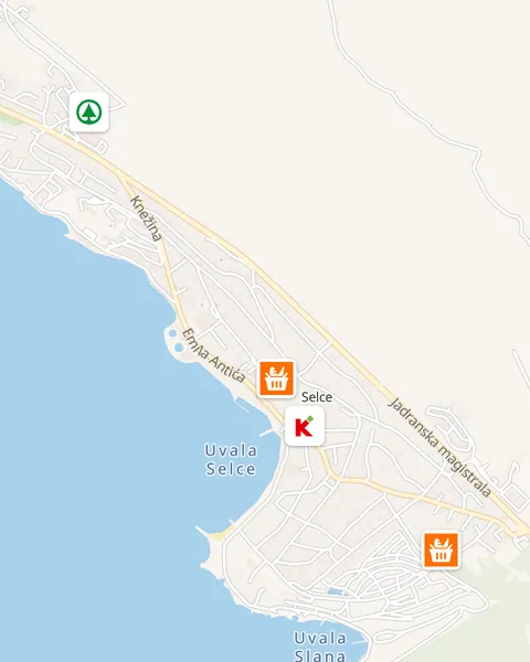 Karta trgovina u Selcama
