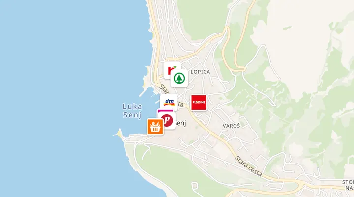 Karta trgovina u Senju
