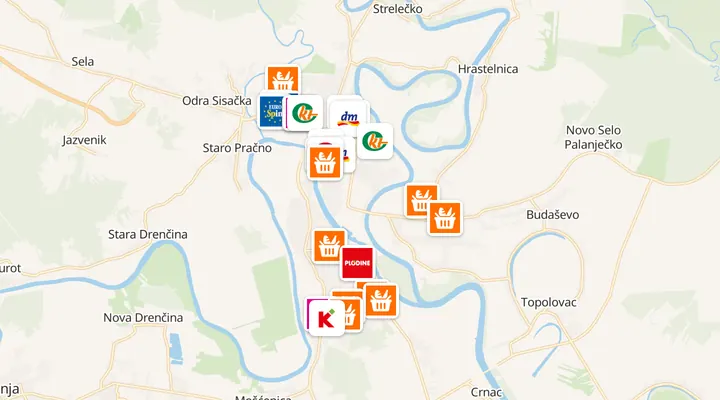 Karta trgovina u Sisku