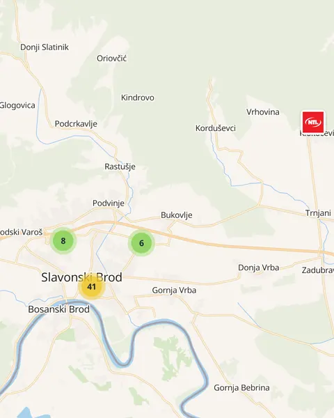 Karta trgovina u Slavonskom Brodu