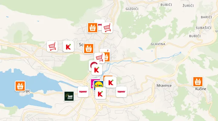 Karta trgovina u Solinu