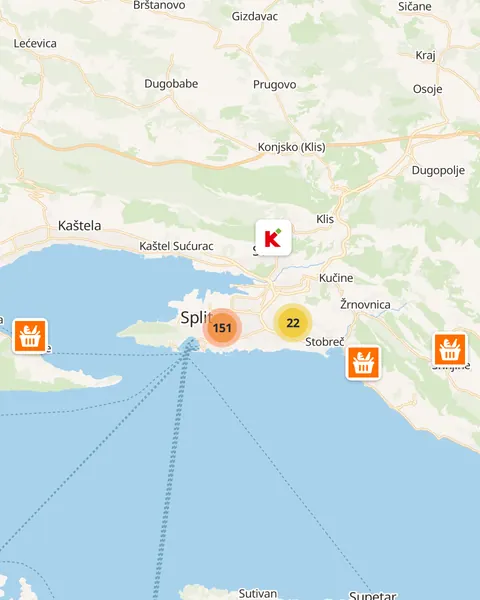 Karta trgovina u Splitu