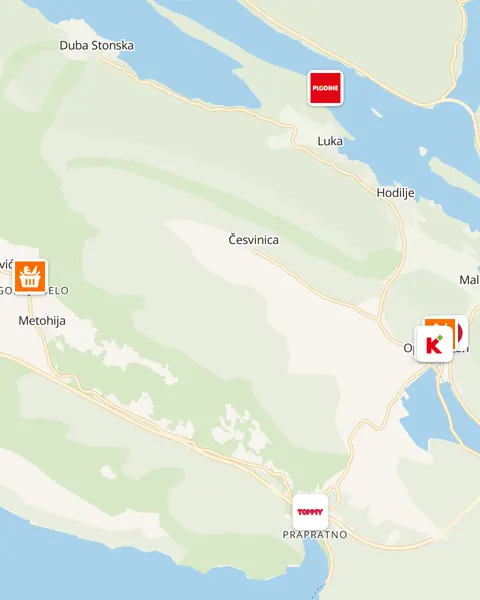 Karta trgovina u Stonu
