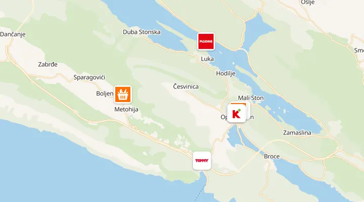 Karta trgovina u Stonu