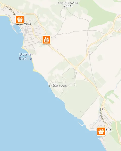 Karta trgovina Studenac u Baškoj Vodi