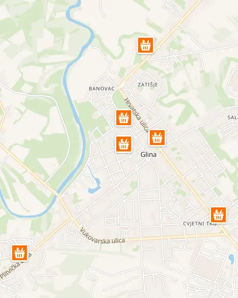 Karta trgovina Studenac u Glini