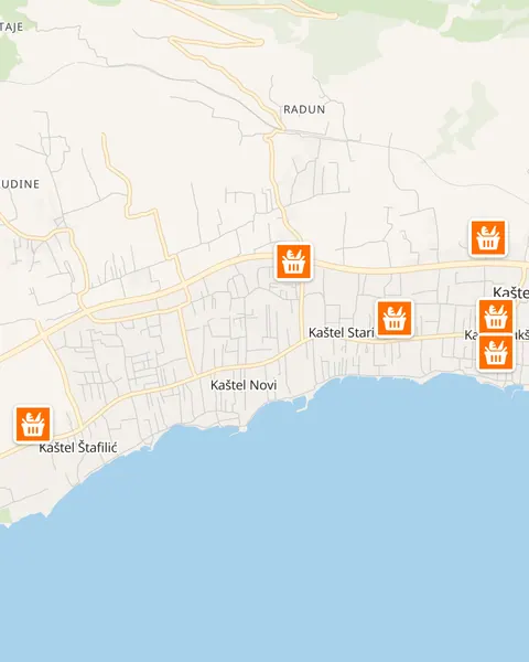 Karta trgovina Studenac u Kaštelima