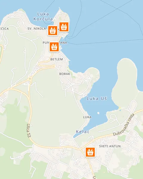 Karta trgovina Studenac u Korčuli