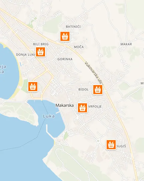 Karta trgovina Studenac u Makarskoj