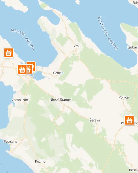 Karta trgovina Studenac u Ninu