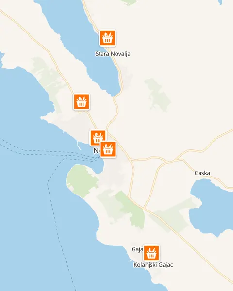 Karta trgovina Studenac u Novalji