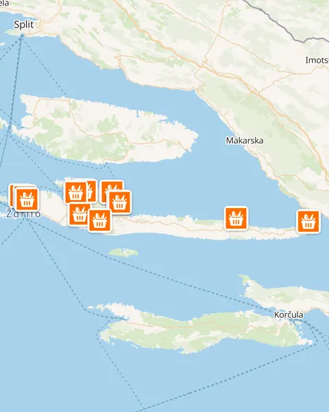 Karta trgovina Studenac na otoku Hvaru