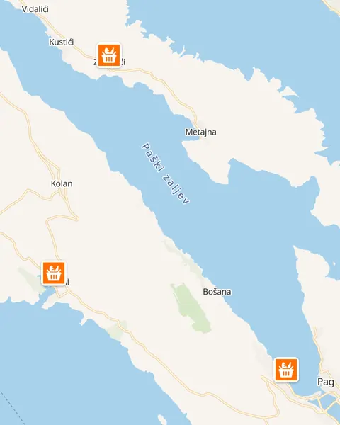 Karta trgovina Studenac u Pagu