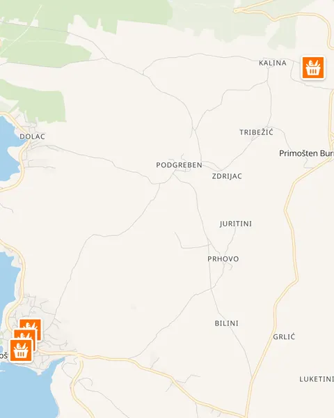 Karta trgovina Studenac u Primoštenu