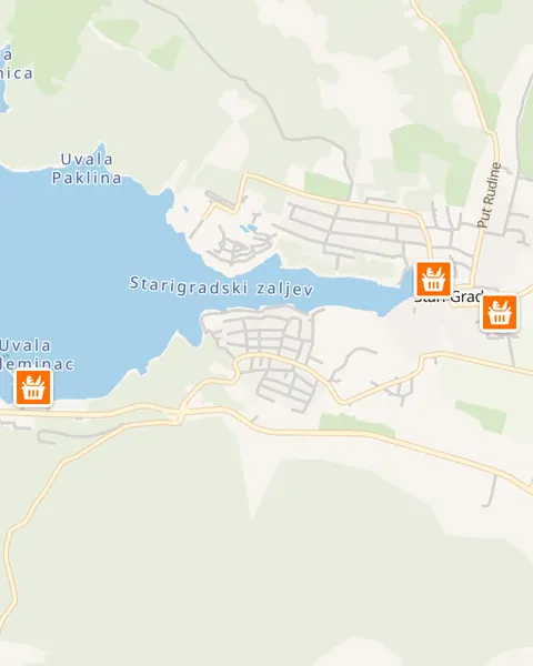 Karta trgovina Studenac u Stari Grad (Hvar)