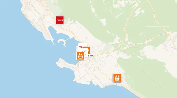 Karta trgovina u Sukošanu