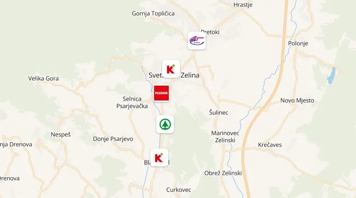 Karta trgovina u Sveti Ivan Zelina