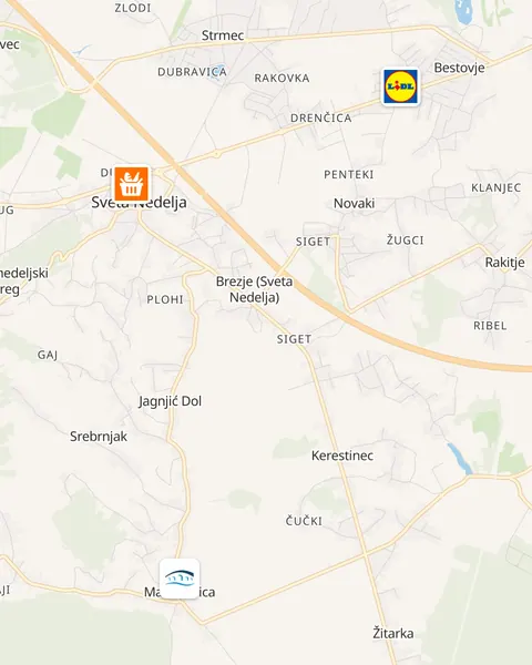 Karta trgovina u Svetoj Nedelji