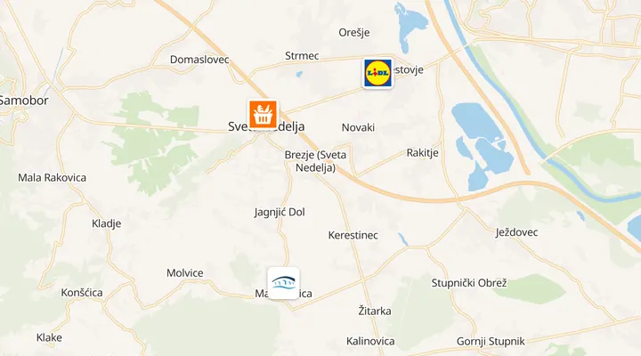 Karta trgovina u Svetoj Nedelji