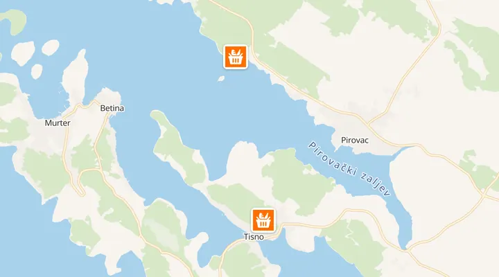 Karta trgovina u Tisnu