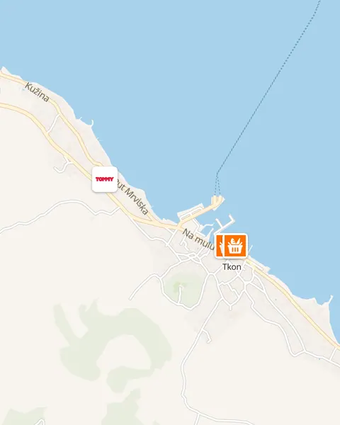 Karta trgovina u Tkonu