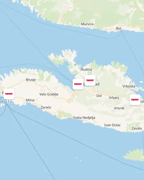 Karta trgovina Tommy na otoku Hvaru
