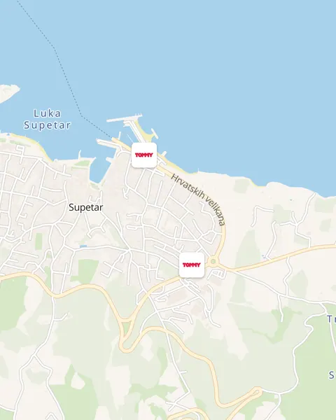 Karta trgovina Tommy u Supetaru