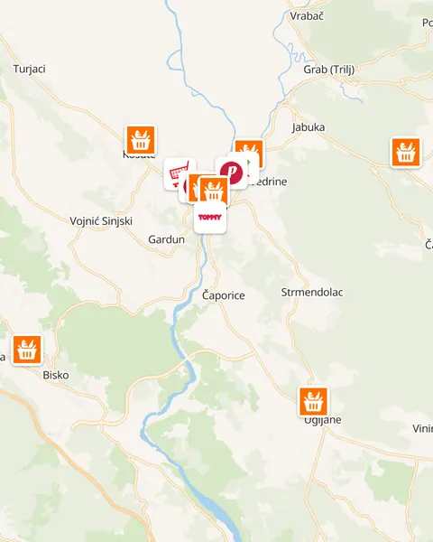 Karta trgovina u Trilju