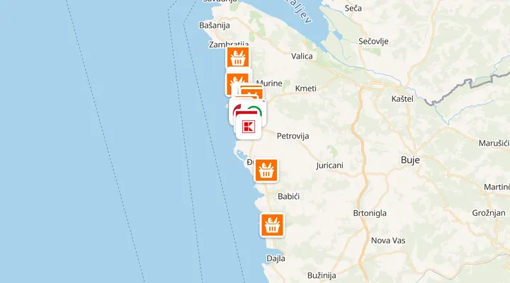 Karta trgovina u Umagu