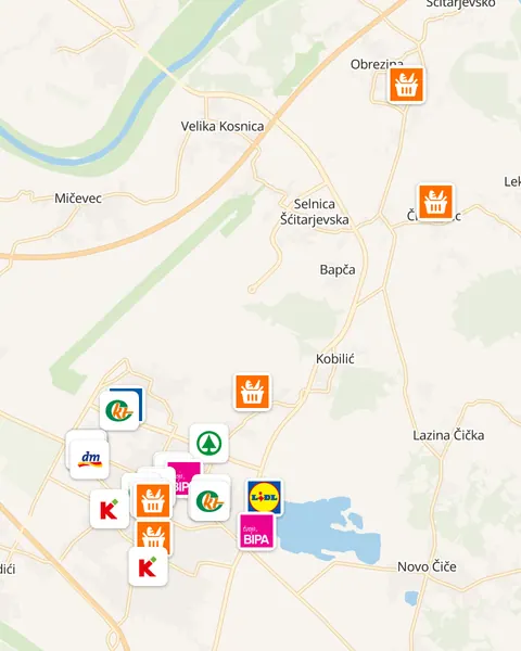 Karta trgovina u Velikoj Gorici