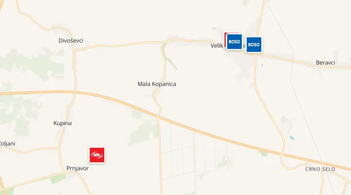 Karta trgovina u Velikoj Kopanici