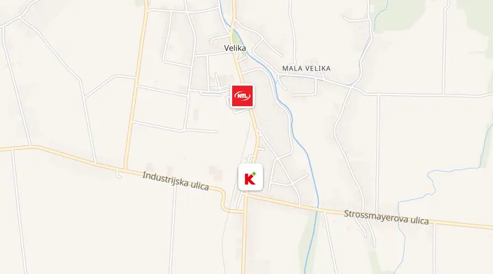 Karta trgovina u Velici
