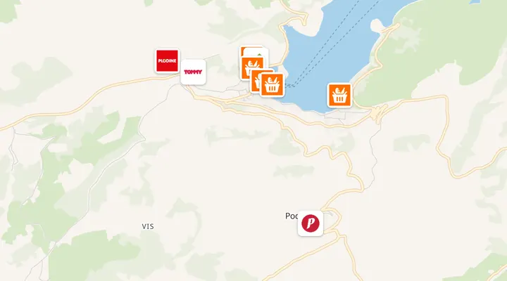 Karta trgovina u Visu