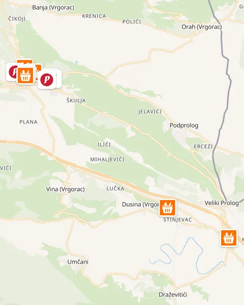 Karta trgovina u Vrgorcu