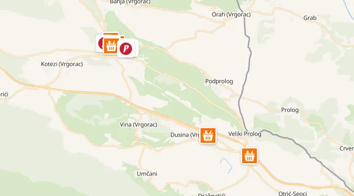 Karta trgovina u Vrgorcu