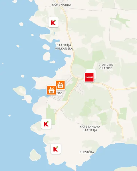 Karta trgovina u Vrsaru
