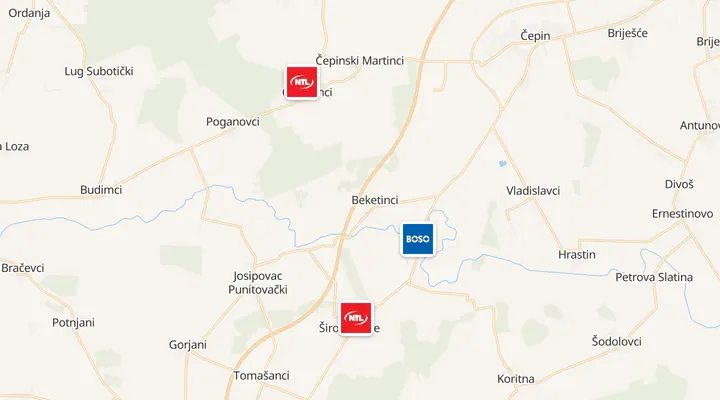Karta trgovina u Vuci