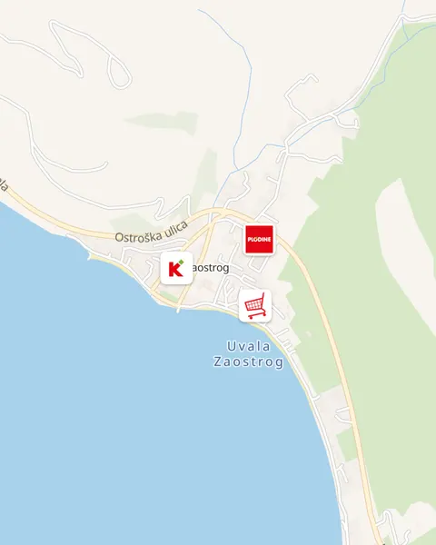 Karta trgovina u Zaostrogu