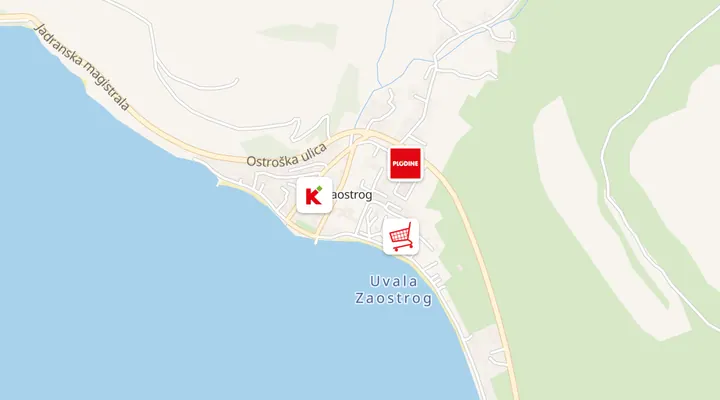 Karta trgovina u Zaostrogu