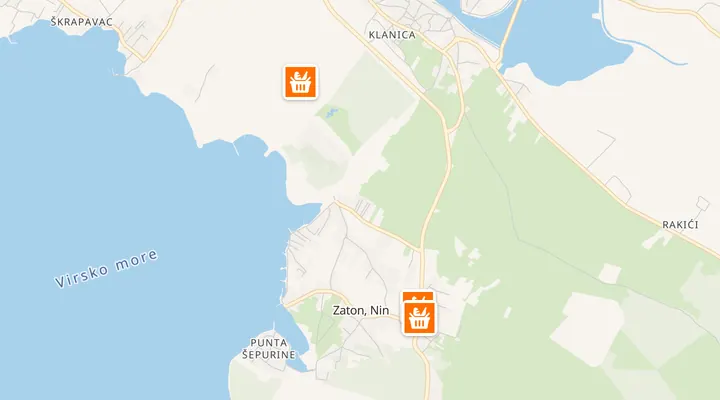 Karta trgovina u Zaton (Nin)